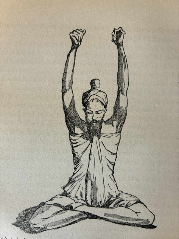 Picture from Weinfurter’s book Divy a kouzla indických fakirů (The Wonders and Magic of Indian Fakirs) – A cruel method of self-torment: the ascetic keeps both arms raised for his whole life, until his limbs harden and shrivel.
