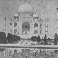 Taj Mahal, the famous royal tomb built by the Great Mughal Shah Jahan around 1640 in Agra near Delhi in memory of his wife, the beautiful Persian Mumtaz Mahal.
